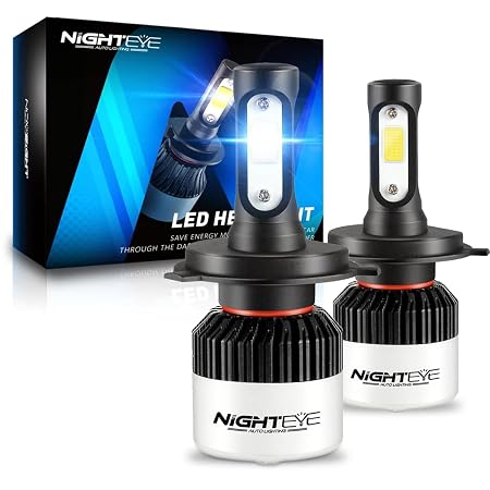 NIGHTEYE H4 LED Headlight Bulb 72W/Pair 36W/Bulb 9000LM 6500K Super Bright IP68 Waterproof Car Motorcycle Light