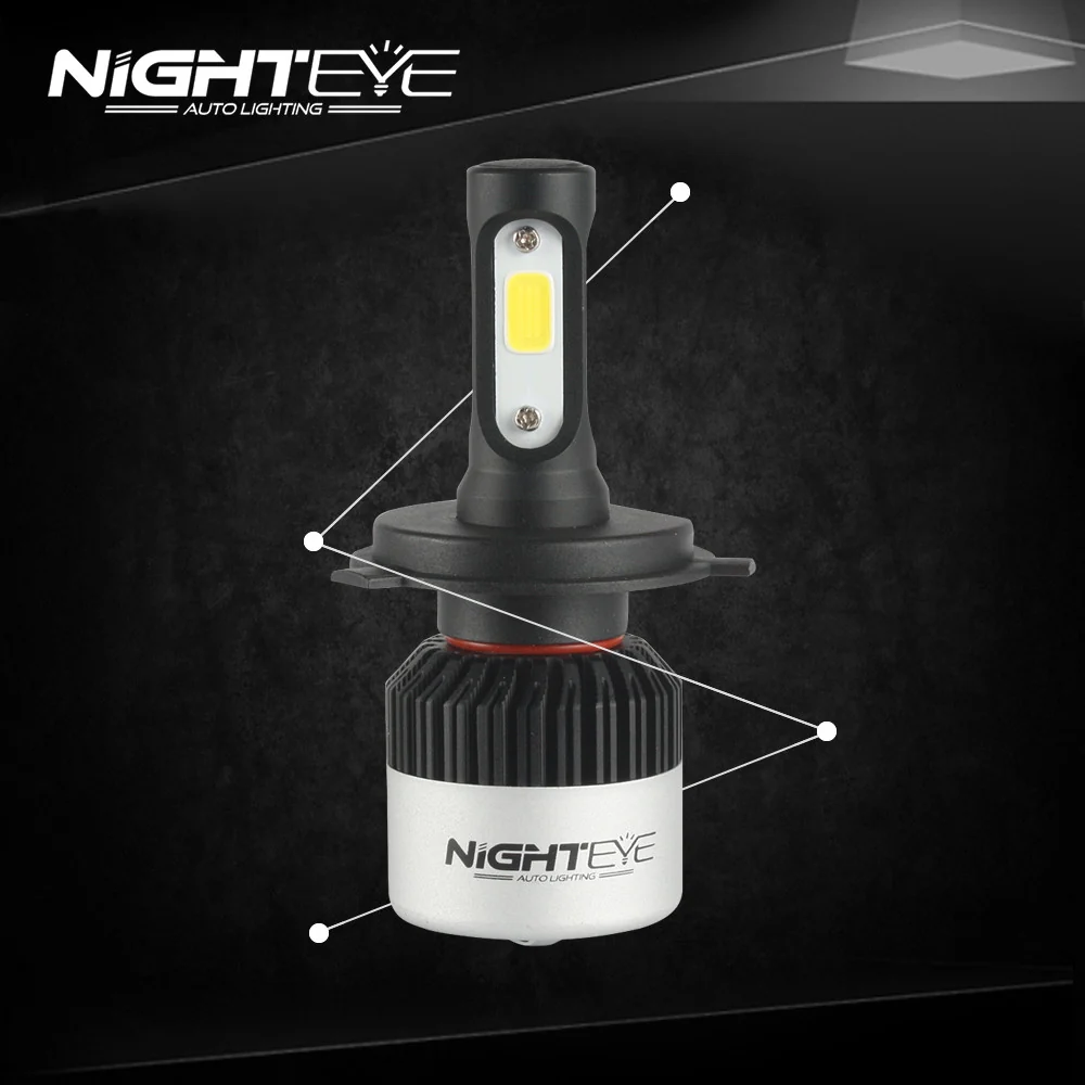 NIGHTEYE H4 LED Headlight Bulb 72W/Pair 36W/Bulb 9000LM 6500K Super Bright IP68 Waterproof Car Motorcycle Light - Image 3
