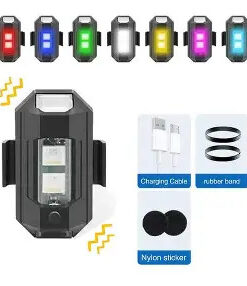 Alternative view of Universal 7 Color Waterproof Strobe LED Light for Motorcycle, Car, Bicycle, Drone Rechargeable Warning Light 1 Piece